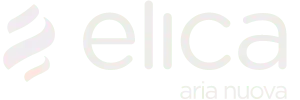 Das Logo von Elica in weiß auf transparentem Hintergrund, welches die Markenvielfalt des Unternehmen veranschaulicht.