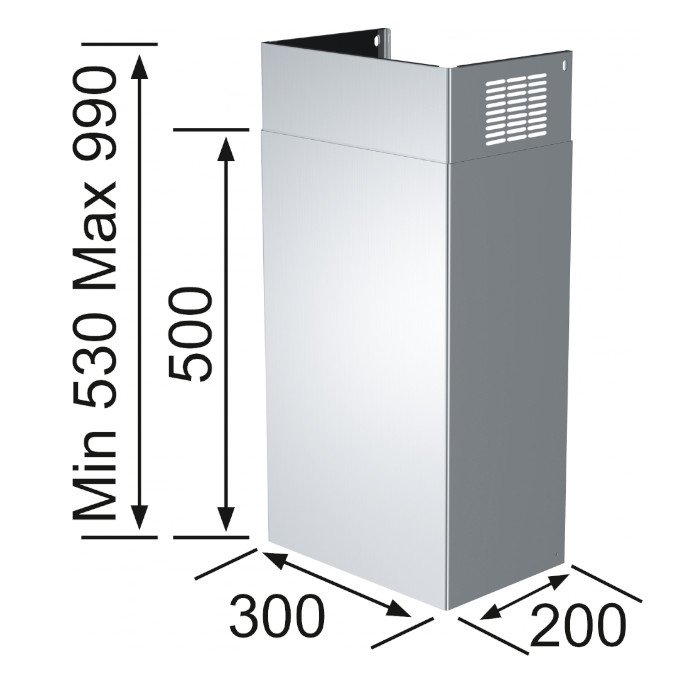 Franke 112.0197.447 Kamin Teleskopchacht für Ab- Umluftbetrieb