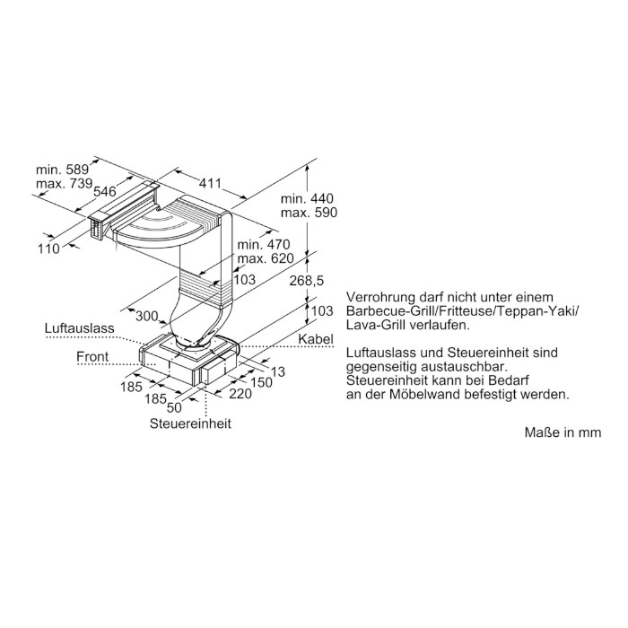 NEFF I91VT44N0 Dunstabzugshaube N 90, Tischlüfter