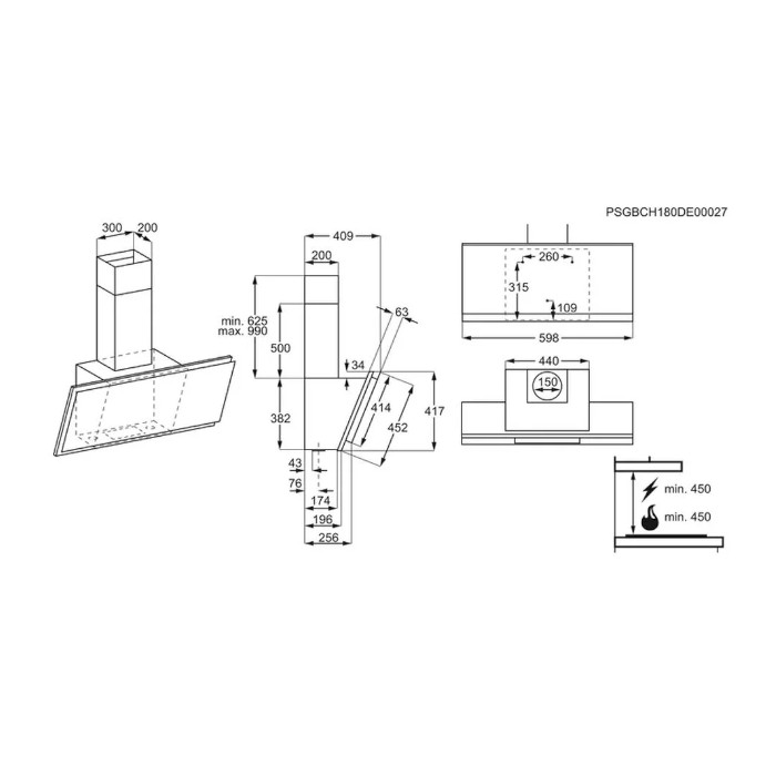 AEG Dunstabzugshaube DVB5660HG, Wandhaube