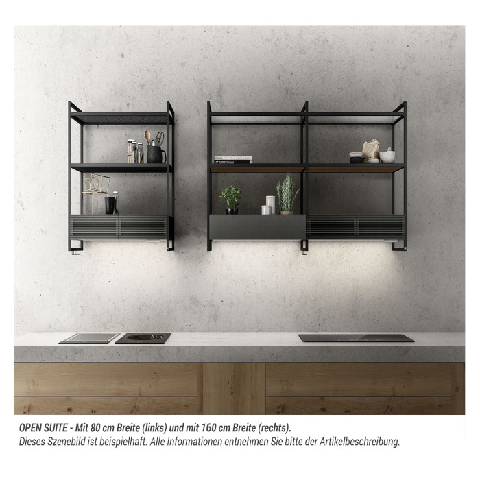 Elica KIT0166470 Regalboden Metall, Schwarz