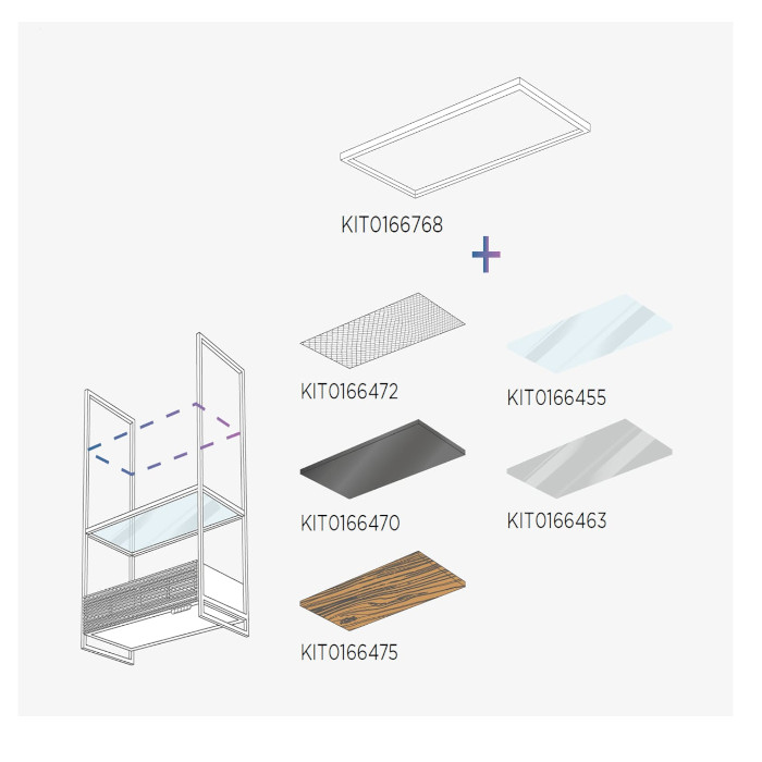 Elica KIT0166470 Regalboden Metall, Schwarz