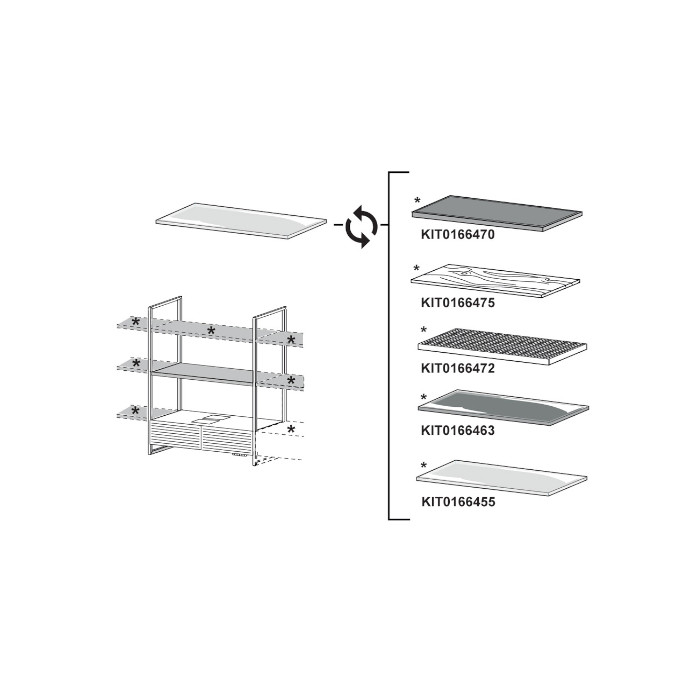 Elica KIT0166470 Regalboden Metall, Schwarz