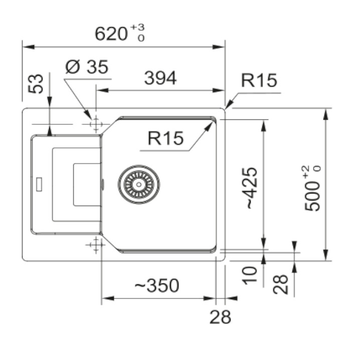 Franke Spüle UBG 611-62 Glacier 114.0682.545, Fragranite